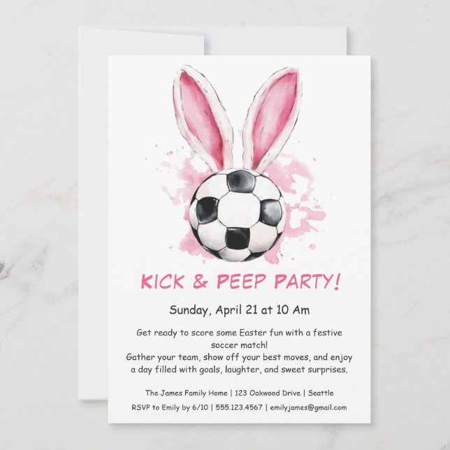 Kick & Peep Party - Einladung zum Osterfußball (Vorderseite)