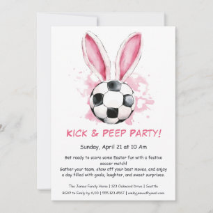 Kick & Peep Party – Oster-Fußball-Einladung Einladung