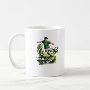 Kick Score Wiederhole Fußballspieler Motivationssp Kaffeetasse