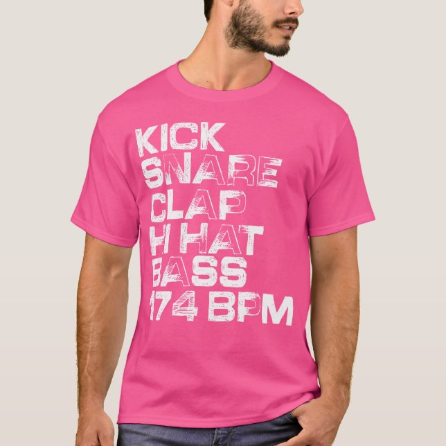Kick Snare Clap Hi Hat Bass 174 Bpm Synthesizer Dr T-Shirt (Vorderseite)