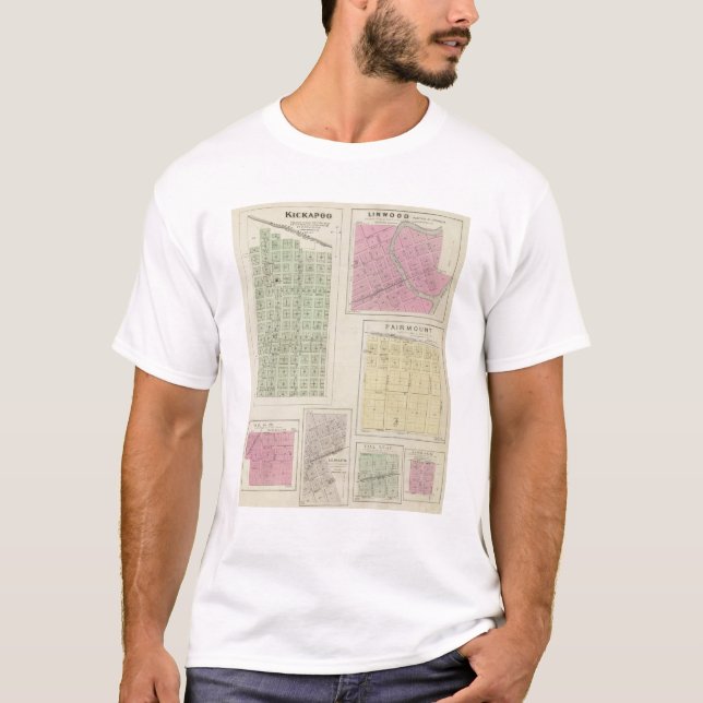 Kickapoo, Linwood, Fairmount und Lenape, Kansas T-Shirt (Vorderseite)