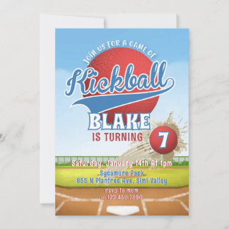  Kickball Birthday Party, Park Birthday Einladung