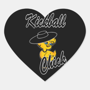 Kickball Chick #4 Herz-Aufkleber