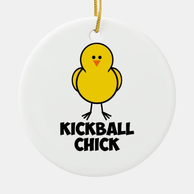 Kickball Küken Keramik Ornament (Vorne)