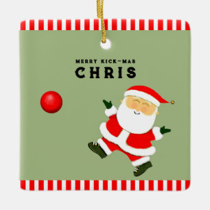Kickball Player Holiday Gift Keramikornament