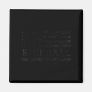 Kickball Schwarz Vintage USA-Flagge Coach Magnet