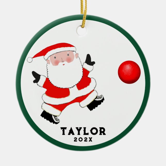 Kickball Weihnachten 2023 Sammelbar Keramik Ornament (Vorne)