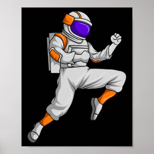 Kickbox-Astronaut Kickboxer Weltraum Karate B Poster