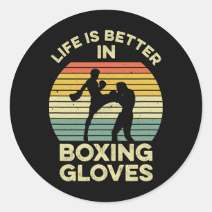 Kickbox-Design für einen Muay-Thai-Kämpfer Runder Aufkleber