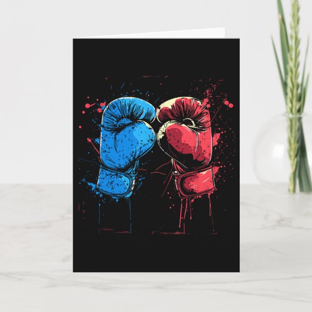 Kickbox-Handschuhe Grafik Kampfsport  Karte (Vorderseite)