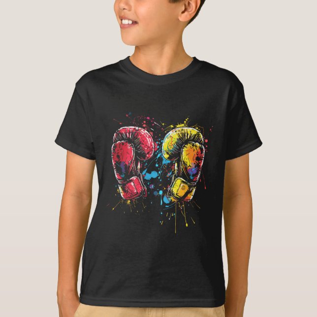 Kickbox-Handschuhe Splotch Kampfsportler  T-Shirt (Vorderseite)