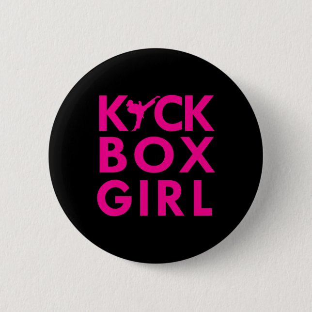Kickbox Mädchen Karate Kickboxen Kampfsport  Button (Vorderseite)