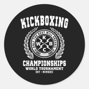 Kickbox-Meisterschaften, Kickboxing T-Shirt, Marti Runder Aufkleber