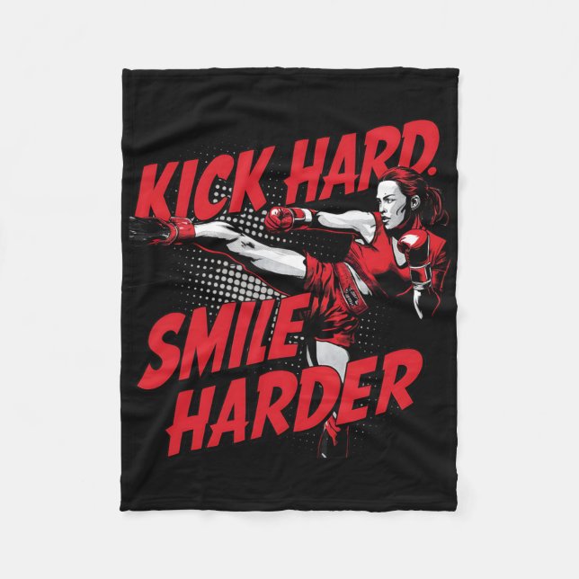 Kickbox-Outfit Muay Thai Savate Sanda Comic-Art Fleecedecke (Vorderseite)