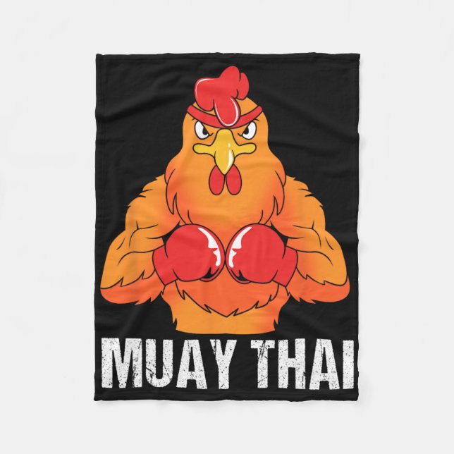 Kickbox-Trainer Thailand Rooster Muay Thai  Fleecedecke (Vorderseite)