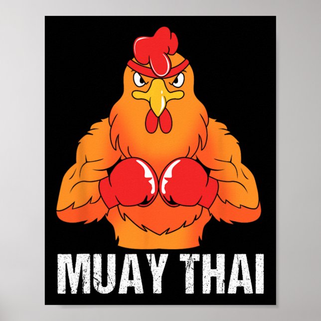 Kickbox-Trainer Thailand Rooster Muay Thai  Poster (Vorne)