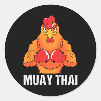 Kickbox-Trainer Thailand Rooster Muay Thai Runder Aufkleber