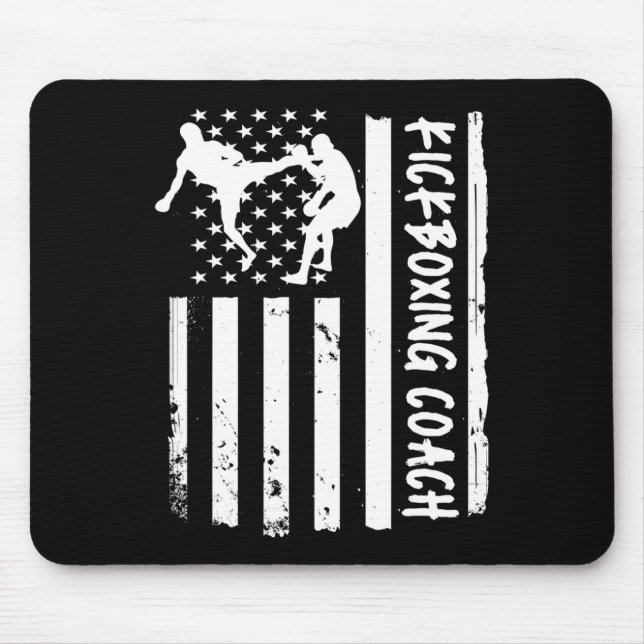 Kickbox-Trainer USA-Flagge Frauen Kinder Männer  Mousepad (Vorne)