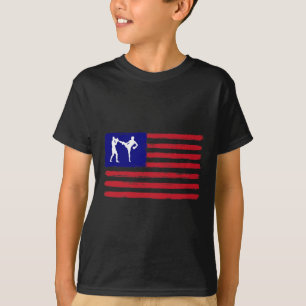 Kickboxen 4. Juli Patriotisch Abgenutzt Americ T-Shirt