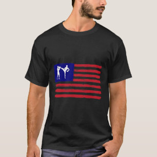 Kickboxen 4. Juli Patriotisch Abgenutzt Americ T-Shirt