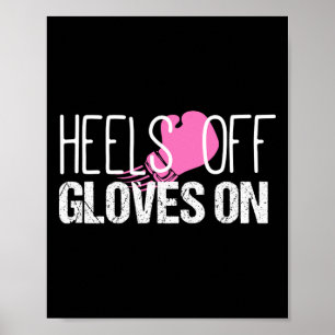 Kickboxen Absätze aus Handschuhe an Hemd Poster