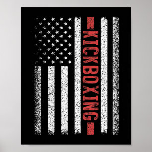 Kickboxen Amerikanische Flagge 4. Juli Kickboxer F Poster