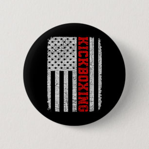 Kickboxen Amerikanische Flagge 4. Juli Patriotisch Button