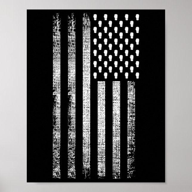 Kickboxen Amerikanische Flagge  Poster (Vorne)