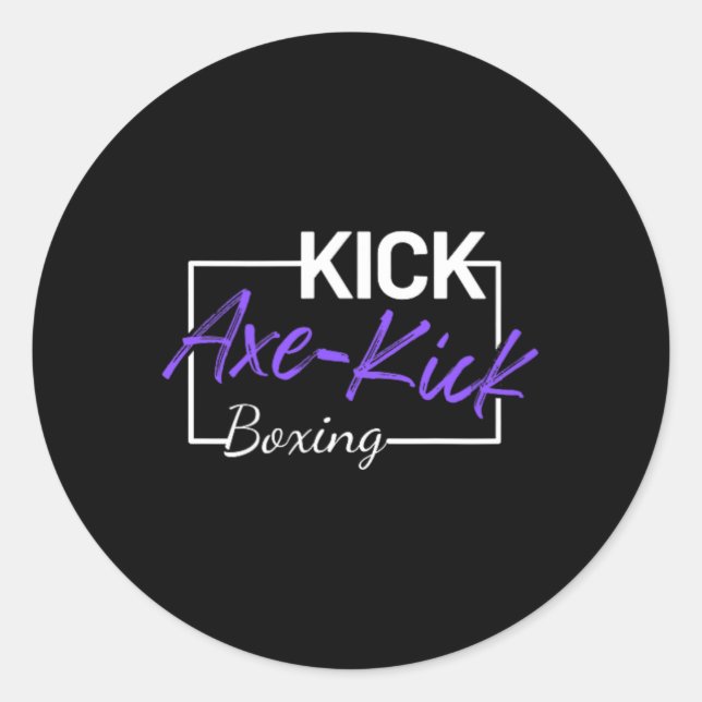Kickboxen Axt Kick Runder Aufkleber (Vorderseite)