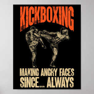 Kickboxen, bei dem auch Ihre Füße einen schwarzen Poster