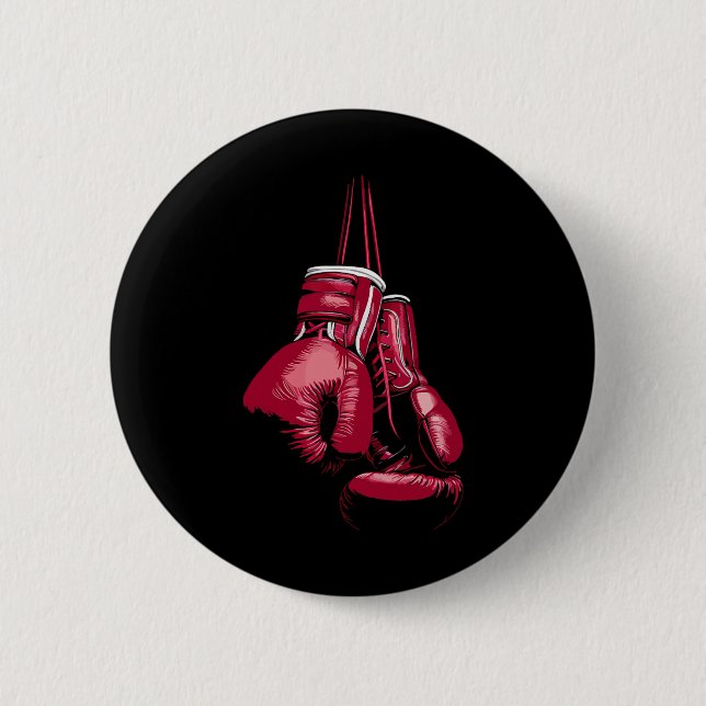 Kickboxen Boxen Liebhaber Boxer Vintage Boxhandsch Button (Vorderseite)