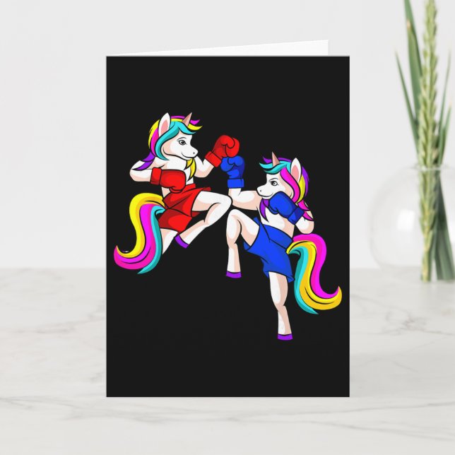 Kickboxen Einhorn Kickboxer MMA  Karte (Vorderseite)