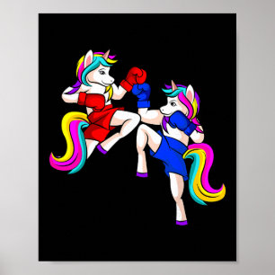 Kickboxen Einhorn Kickboxer MMA Poster