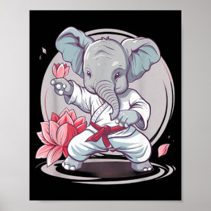 Kickboxen Elefant Karate Taekwondo Jiu-Jitsu MMA Poster