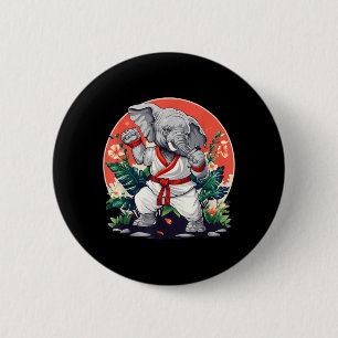 Kickboxen Elefant Taekwondo Karate MMA Lustig Button