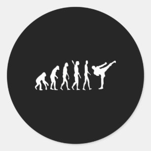 Kickboxen Evolution Karate Arti Taekwondo Judo Runder Aufkleber