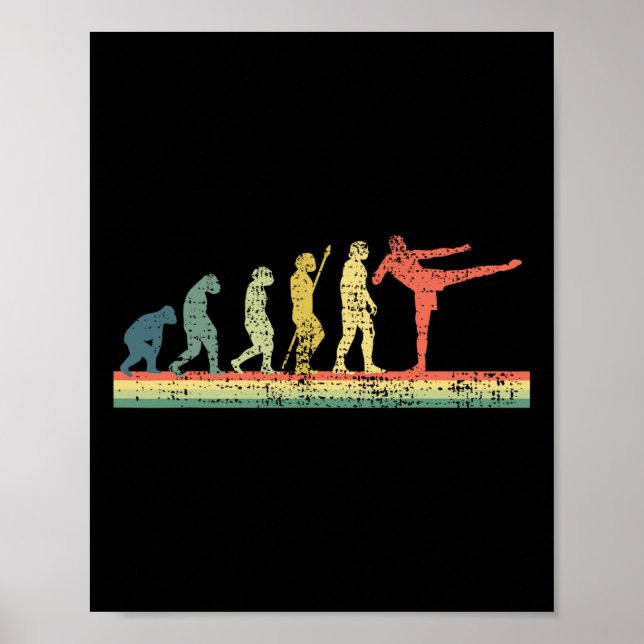 Kickboxen Evolution Lustiges Geschenk T-Shirt Kick Poster (Vorne)