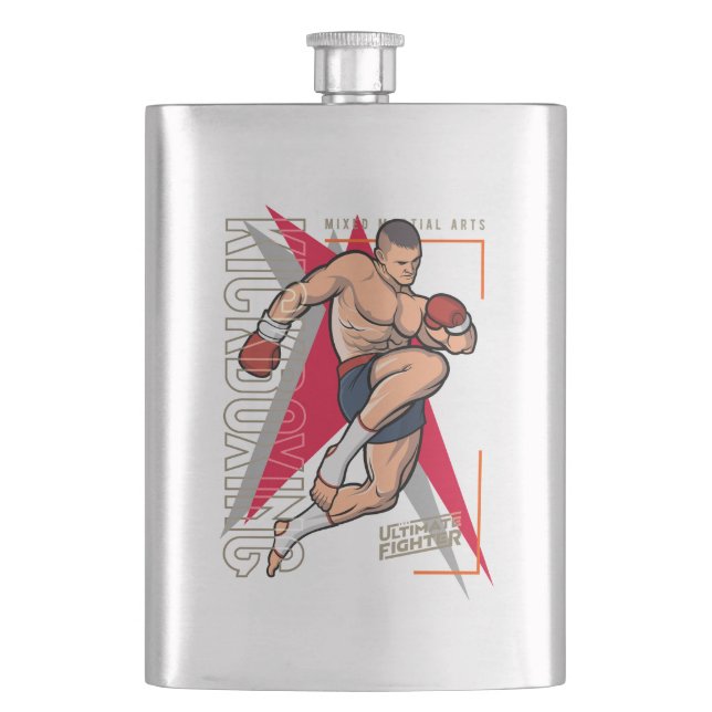 Kickboxen Flachmann (Vorderseite)