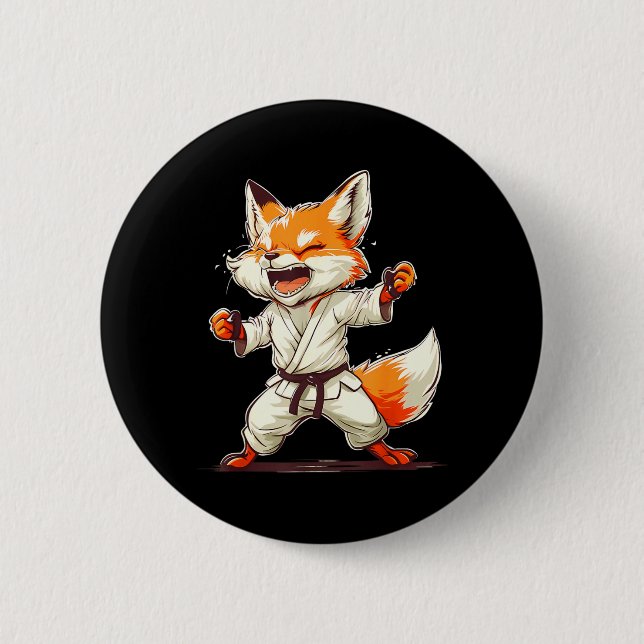 Kickboxen Fox Martial Arts Karate Jiu-Jitsu MMA Button (Vorderseite)