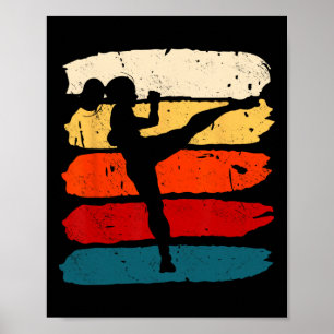Kickboxen Frau Kickboxerin Karate Boxen MMA Kampf Poster