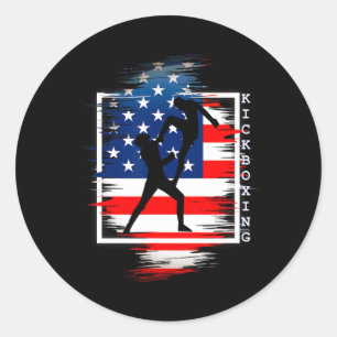 Kickboxen für sportliche Kampfkunst Usa Patriot  Runder Aufkleber
