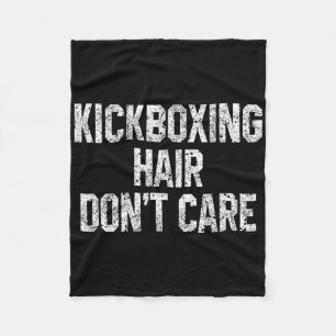 Kickboxen Haare sind egal Lustiger Kickboxer Marti Fleecedecke