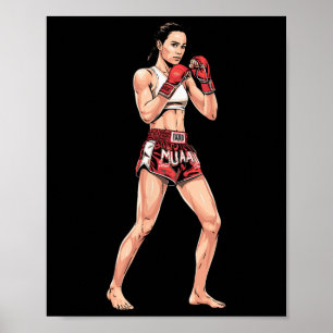 Kickboxen Haltung Thai-Boxen Ein Muay-Thai-Kämpfer Poster