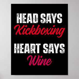 Kickboxen Herz Wein Kickbox Workout Poster