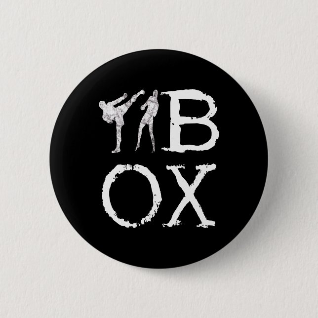 Kickboxen High Kick Boxen Tkw Mma Kung Fu Kampf Button (Vorderseite)
