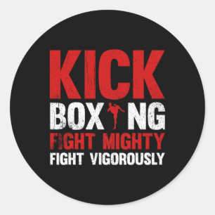 Kickboxen Kampf Mächtig Kampf Kräftig Kickboxen Runder Aufkleber