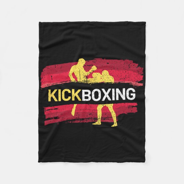 Kickboxen Kampfsport  Fleecedecke (Vorderseite)