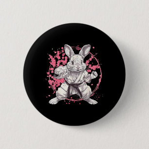 Kickboxen Kaninchen Taekwondo Karate MMA Hase Button