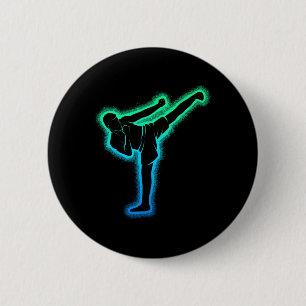 Kickboxen Karate Kickboxer Taekwondo Kinder Männer Button
