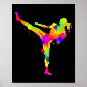 Kickboxen Kickboxer Karate Frauen Mädchen Kinder Poster